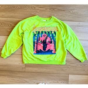 Goosebumps Neon Green Graphic Sweatshirt XL Horror Y2K